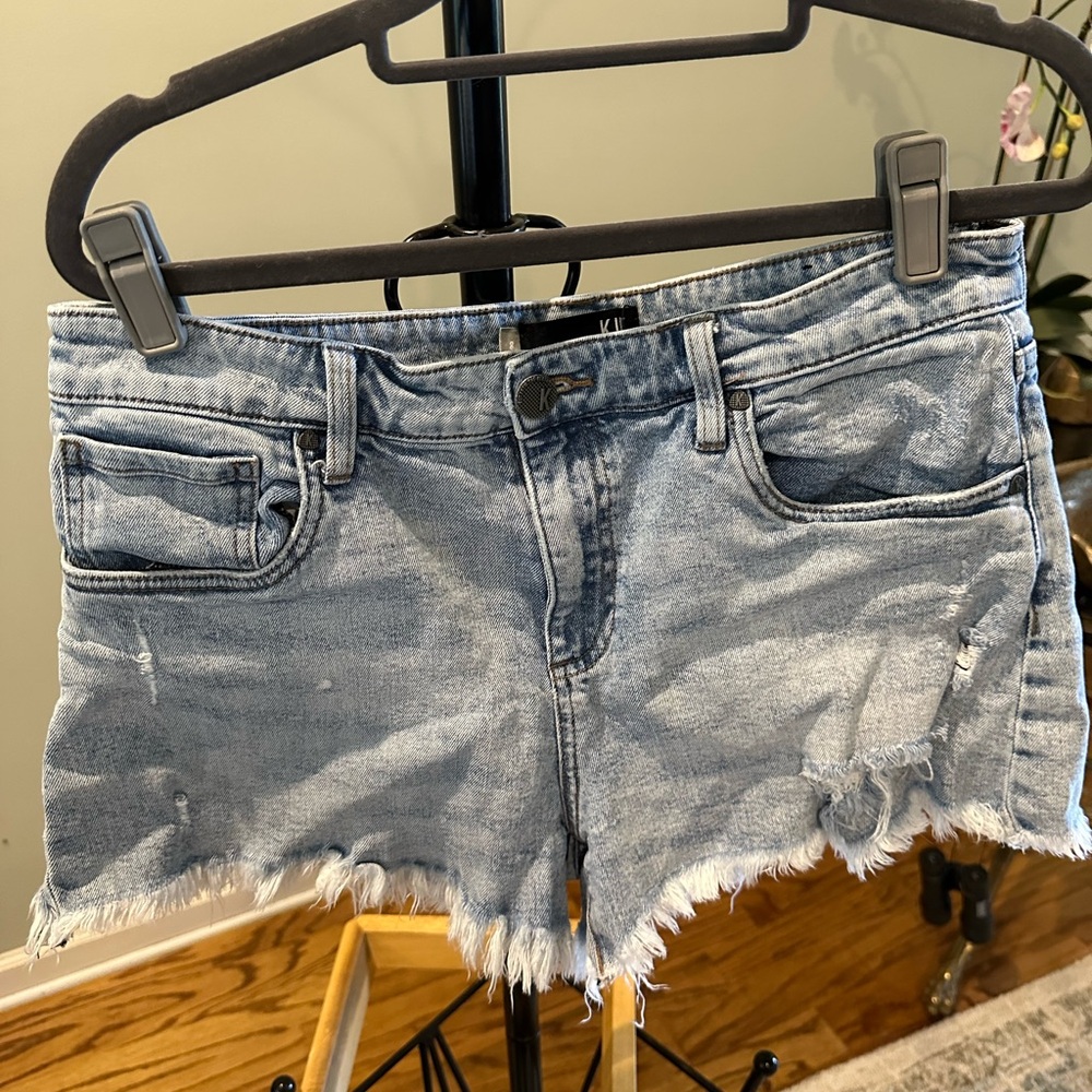KUT from the Cloth Denim Blue Frayed Women's Shorts